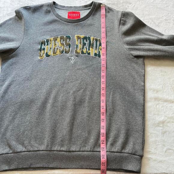 Guess LA Gray Pullover Camo Logo Crewneck Sweatshirt Women's size XL - Picture 4 of 7